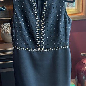 St. John, Size 10, Black beaded, Sleeveless